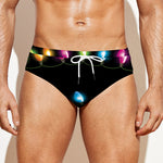 Colorful Christmas Lights Print Men's Swim Briefs