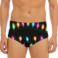 Colorful Christmas Lights Print Men's Triangle Swim Briefs