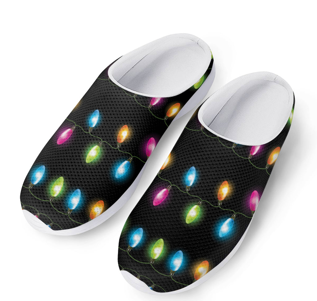 Colorful Christmas Lights Print Mesh Casual Shoes