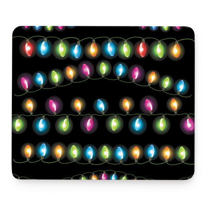 Colorful Christmas Lights Print Mouse Pad
