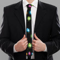 Colorful Christmas Lights Print Necktie