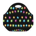Colorful Christmas Lights Print Neoprene Lunch Bag
