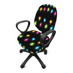 Colorful Christmas Lights Print Office Chair Cover