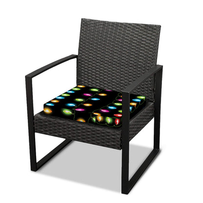 Colorful Christmas Lights Print Outdoor Seat Cushion Cover
