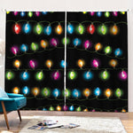 Colorful Christmas Lights Print Pencil Pleat Curtains