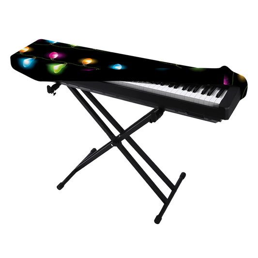 Colorful Christmas Lights Print Piano Keyboard Cover