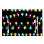 Colorful Christmas Lights Print Placemat
