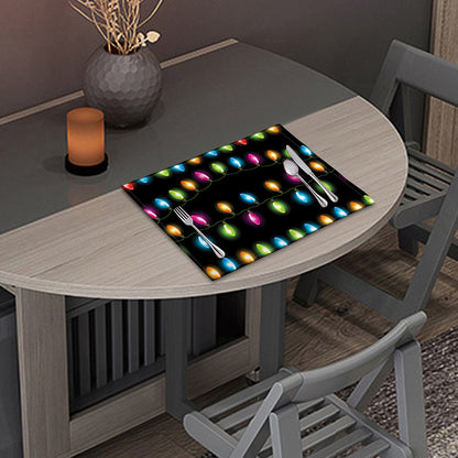 Colorful Christmas Lights Print Placemat