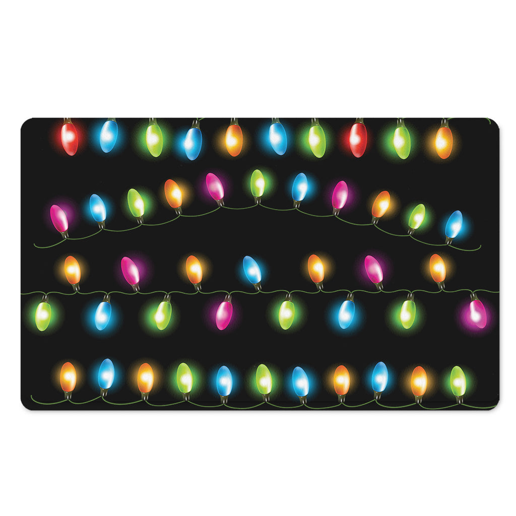 Colorful Christmas Lights Print Polyester Doormat