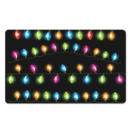 Colorful Christmas Lights Print Polyester Doormat