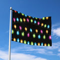Colorful Christmas Lights Print Polyester Flag