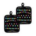 Colorful Christmas Lights Print Pot Holders