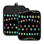 Colorful Christmas Lights Print Pot Holders With Pocket