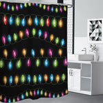 Colorful Christmas Lights Print Premium Shower Curtain