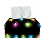 Colorful Christmas Lights Print Rectangle Tissue Box Cover