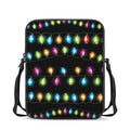 Colorful Christmas Lights Print Rectangular Crossbody Bag