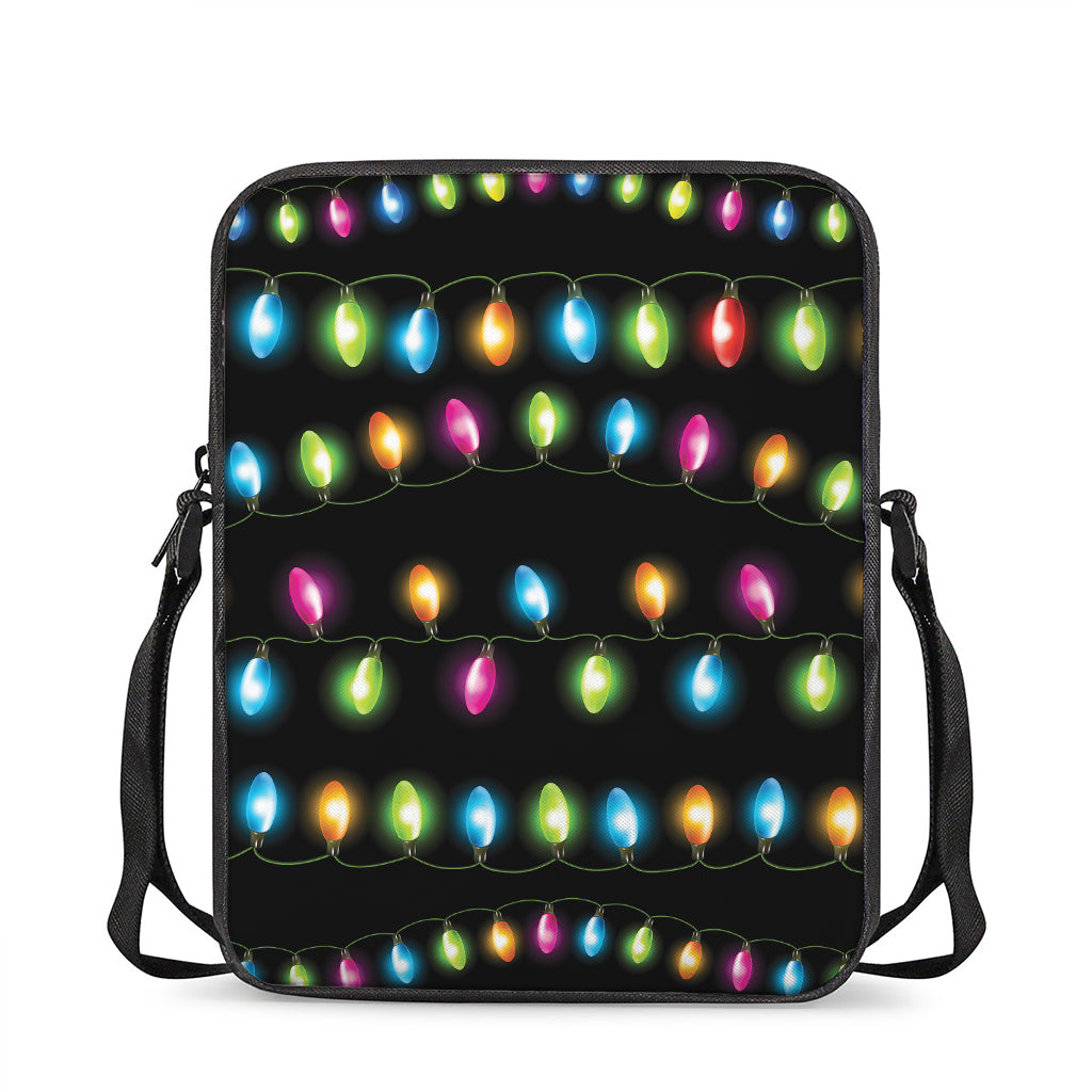 Colorful Christmas Lights Print Rectangular Crossbody Bag