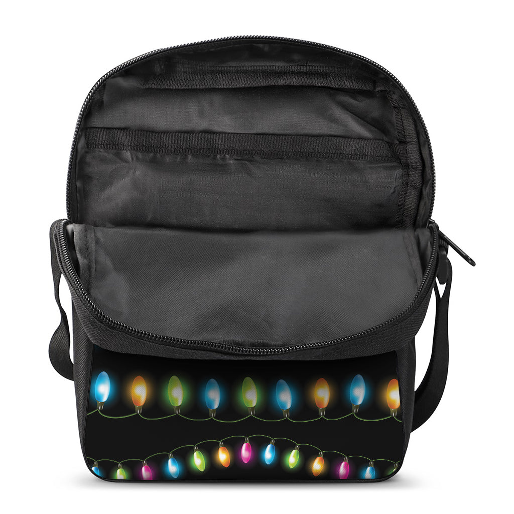Colorful Christmas Lights Print Rectangular Crossbody Bag