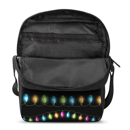 Colorful Christmas Lights Print Rectangular Crossbody Bag