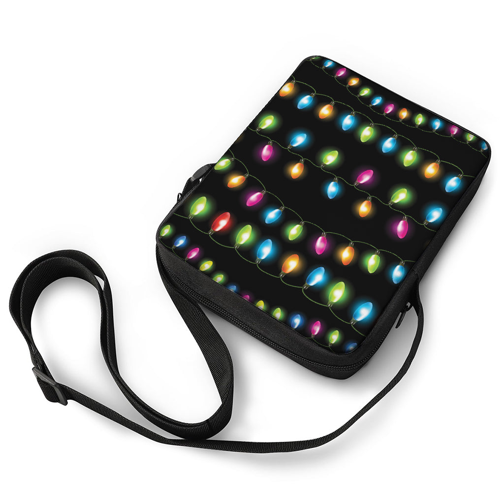 Colorful Christmas Lights Print Rectangular Crossbody Bag