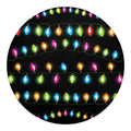 Colorful Christmas Lights Print Round Blanket