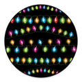 Colorful Christmas Lights Print Round Floor Mat