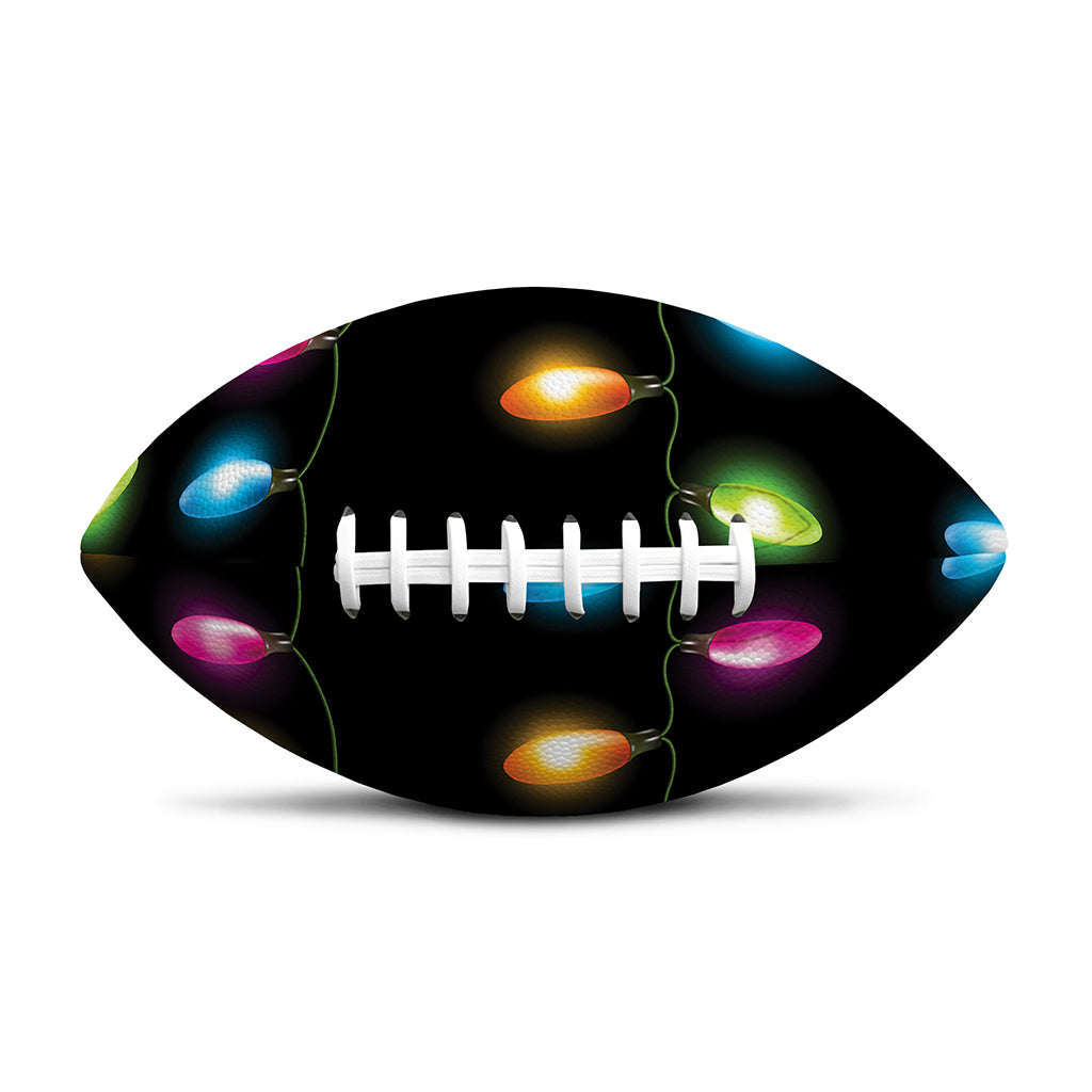 Colorful Christmas Lights Print Rugby Ball