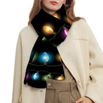 Colorful Christmas Lights Print Scarf