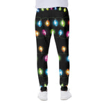 Colorful Christmas Lights Print Scuba Joggers