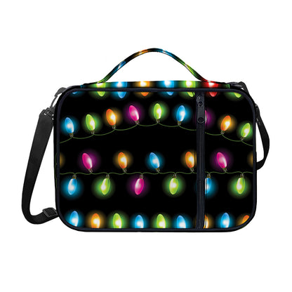 Colorful Christmas Lights Print Shoulder Strap Bible Bag