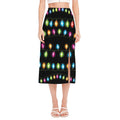 Colorful Christmas Lights Print Side Slit Midi Skirt