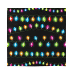 Colorful Christmas Lights Print Silk Bandana