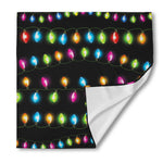 Colorful Christmas Lights Print Silk Bandana
