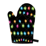 Colorful Christmas Lights Print Single Oven Mitt