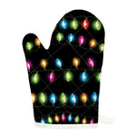 Colorful Christmas Lights Print Single Oven Mitt