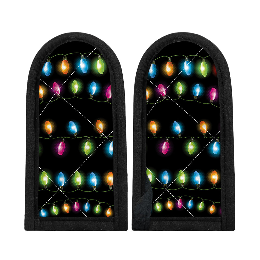 Colorful Christmas Lights Print Skillet Handle Cover