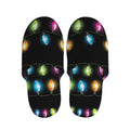 Colorful Christmas Lights Print Slippers