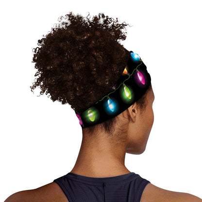 Colorful Christmas Lights Print Sports Headband