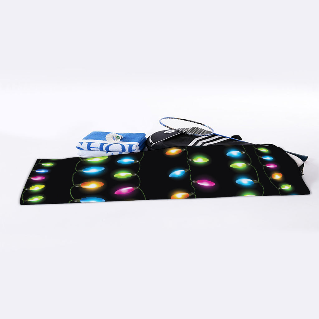 Colorful Christmas Lights Print Sports Towel