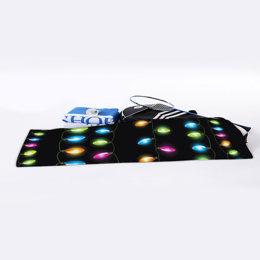 Colorful Christmas Lights Print Sports Towel