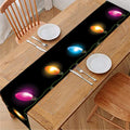 Colorful Christmas Lights Print Table Runner