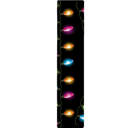 Colorful Christmas Lights Print Table Runner