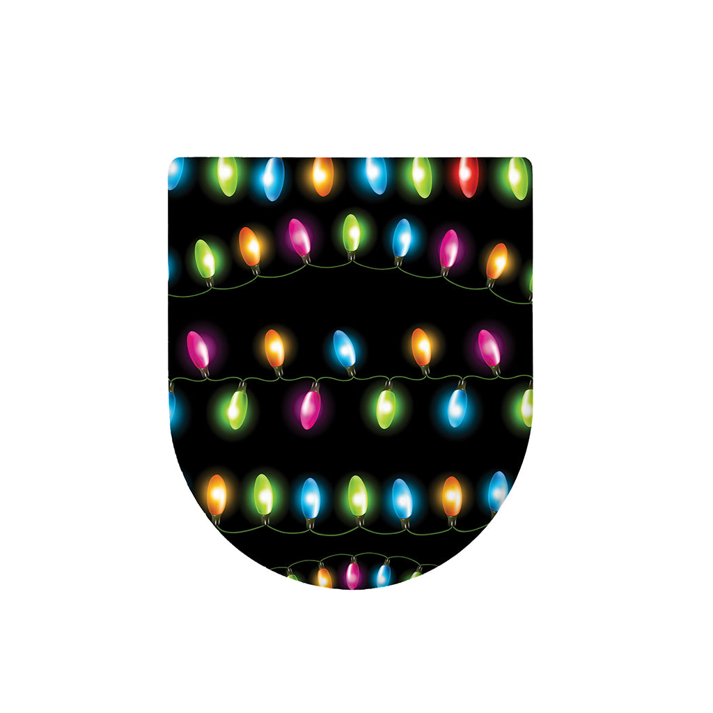 Colorful Christmas Lights Print Toilet Lid Cover
