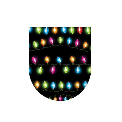 Colorful Christmas Lights Print Toilet Lid Cover