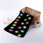 Colorful Christmas Lights Print Towel