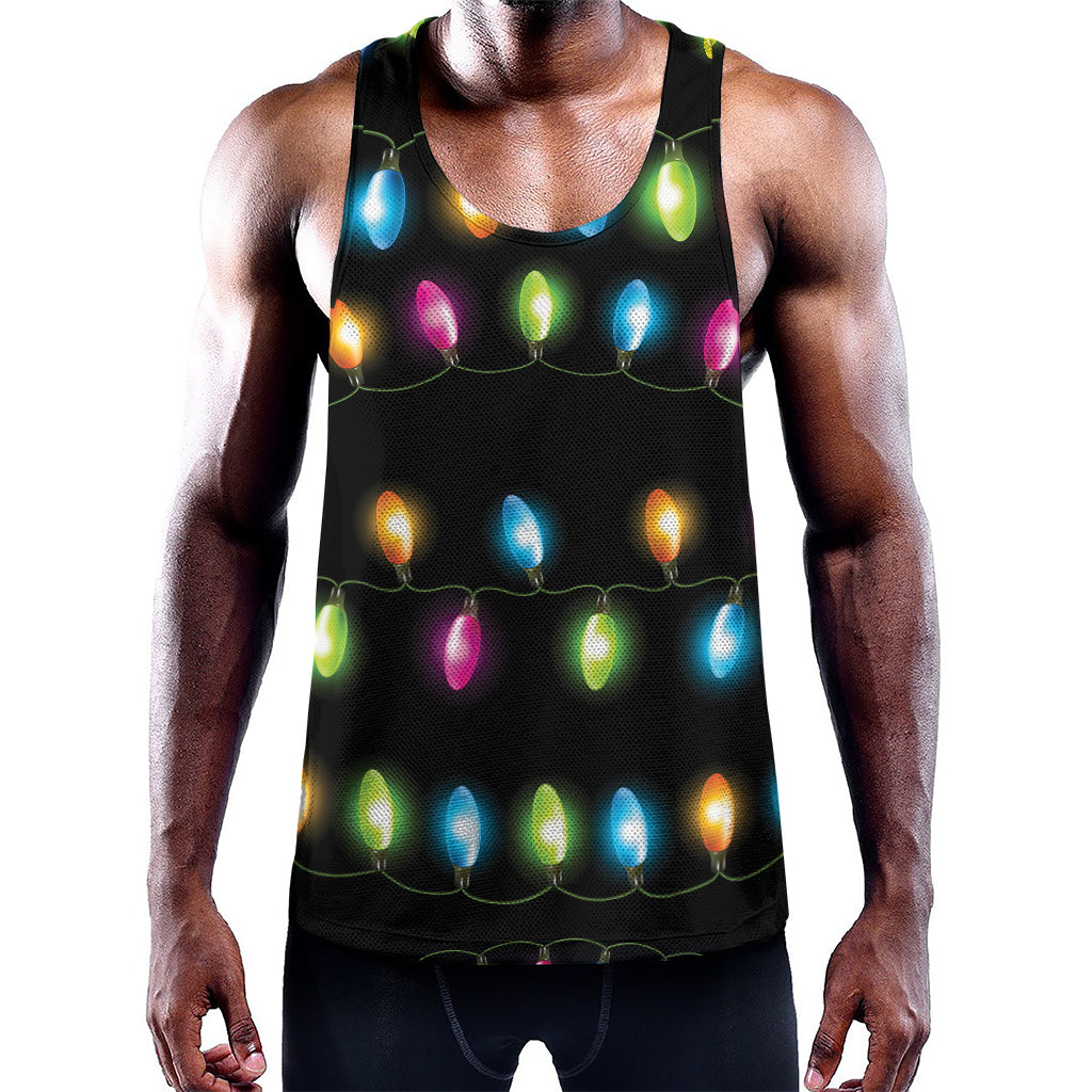 Colorful Christmas Lights Print Training Tank Top