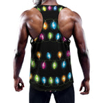 Colorful Christmas Lights Print Training Tank Top