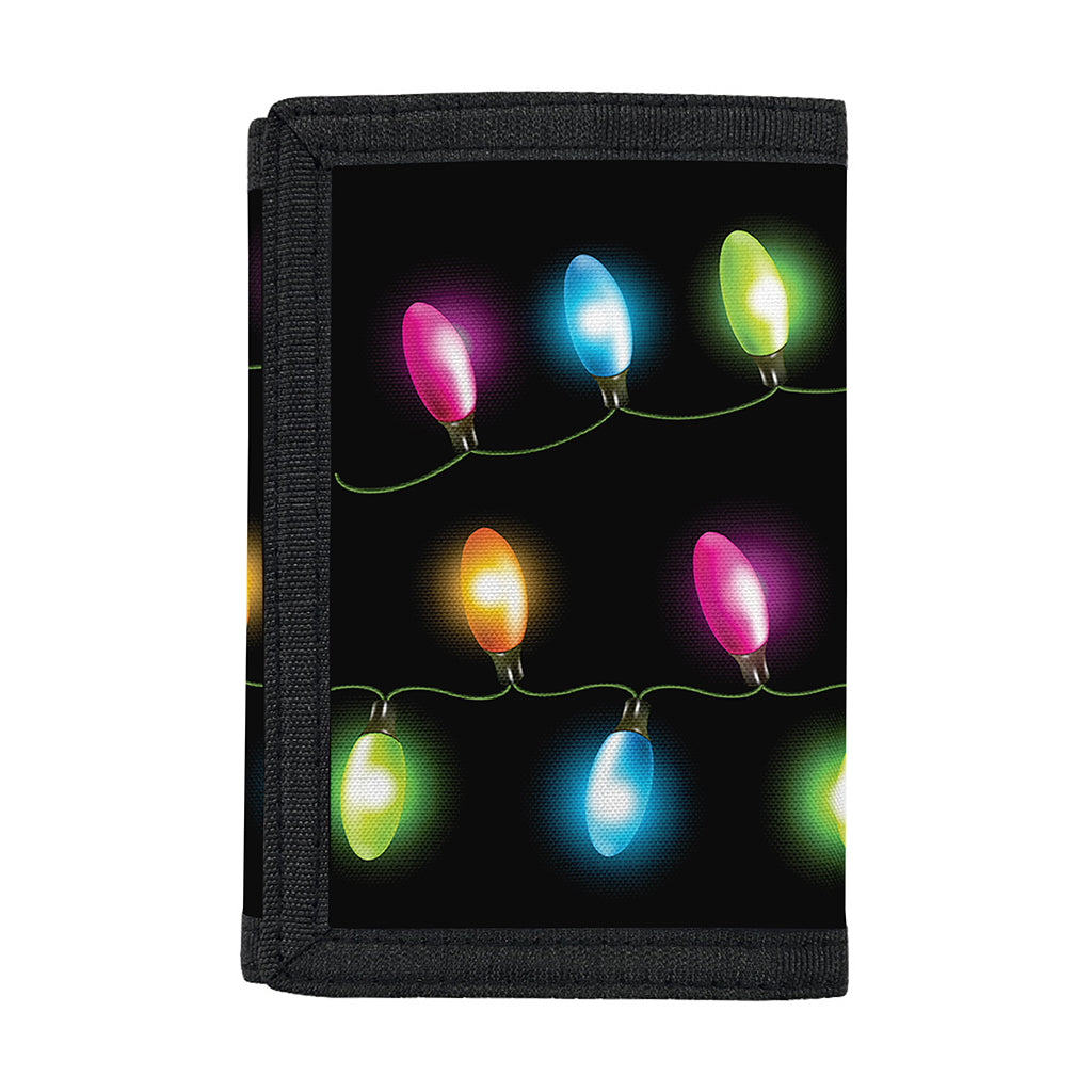 Colorful Christmas Lights Print Trifold Wallet