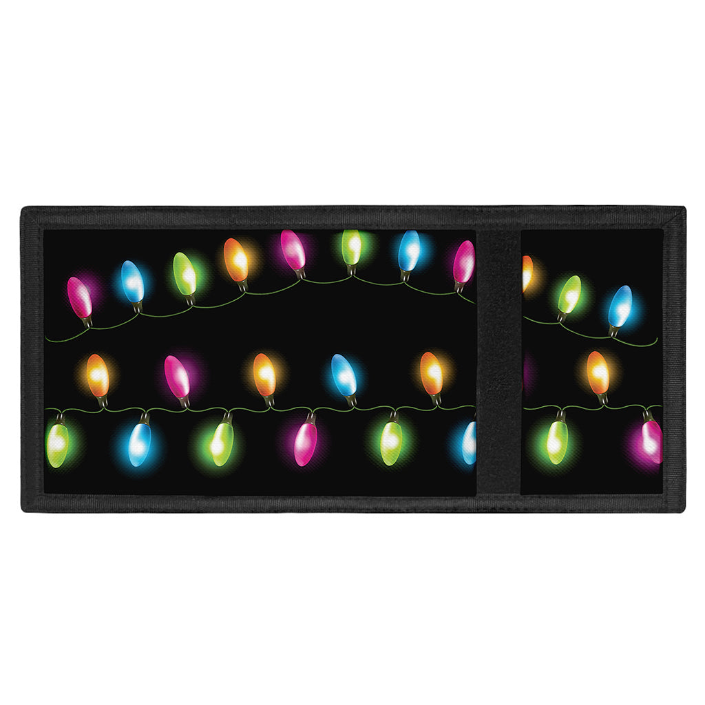 Colorful Christmas Lights Print Trifold Wallet