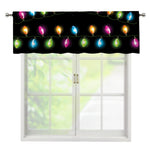 Colorful Christmas Lights Print Window Valance